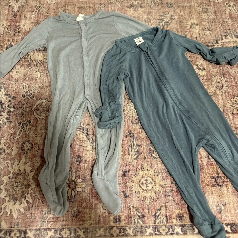 Kate Quinn & Kyte Baby Blue and Gray Kids Pajamas bundle 0-3M